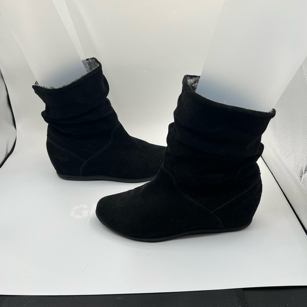 ❄️ Cougar Black Suede Ankle Boots with Faux Fur Lining – Women’s